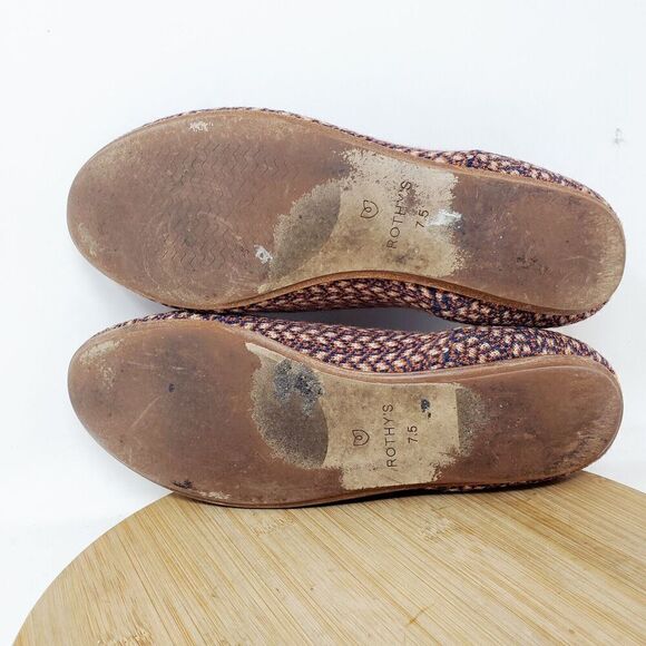 Rothys Merino Wool Loafer Shoes Womens 7.5 Walnut Tweed Retired Slip On Flat - Picture 10 of 12